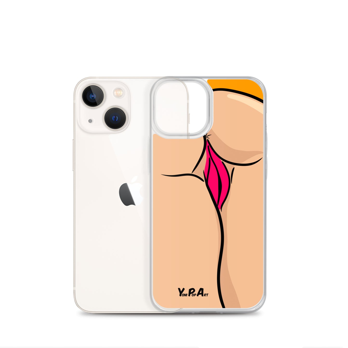 iPhone-Hülle YoniPopArt "Backside on orange"