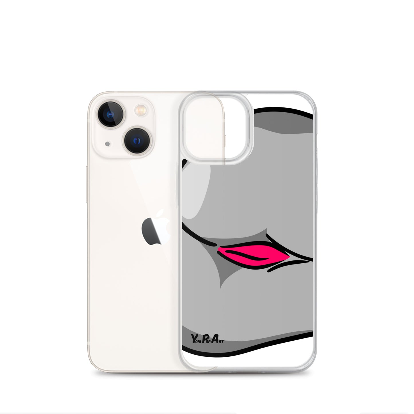 iPhone-Hülle YoniPopArt "Backside #3 in schwarz-weiss-pink"