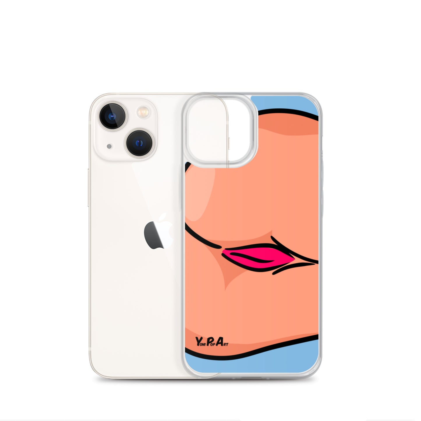 iPhone-Hülle YoniPopArt "Backside #3 on blue"