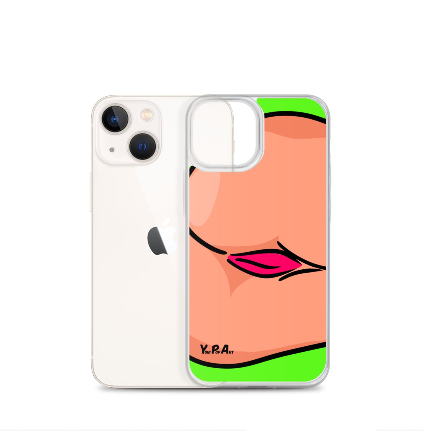 iPhone-Hülle YoniPopArt "Backside #3 on green"