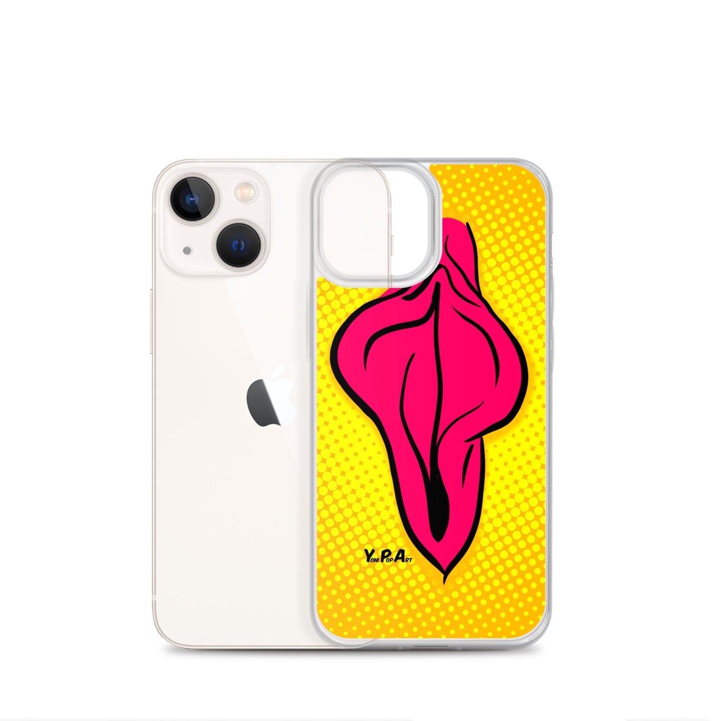 iPhone-Hülle YoniPopArt "pink flaps on yellow #2"