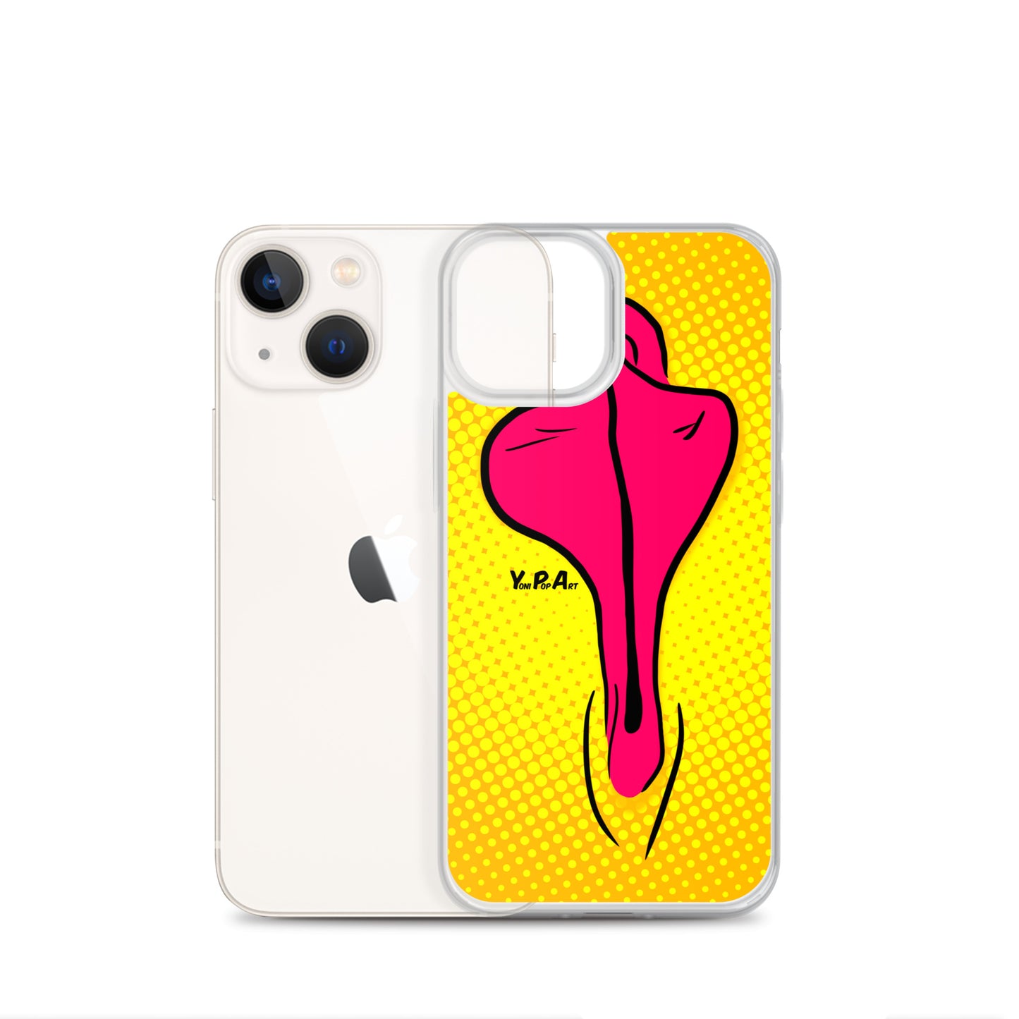 iPhone-Hülle YoniPopArt "pink flaps on yellow"