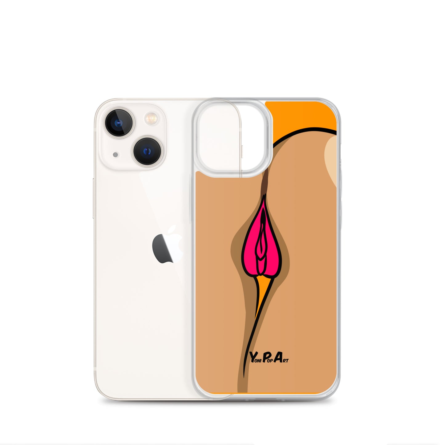 iPhone-Hülle YoniPopArt "Two Lips backside on Orange"