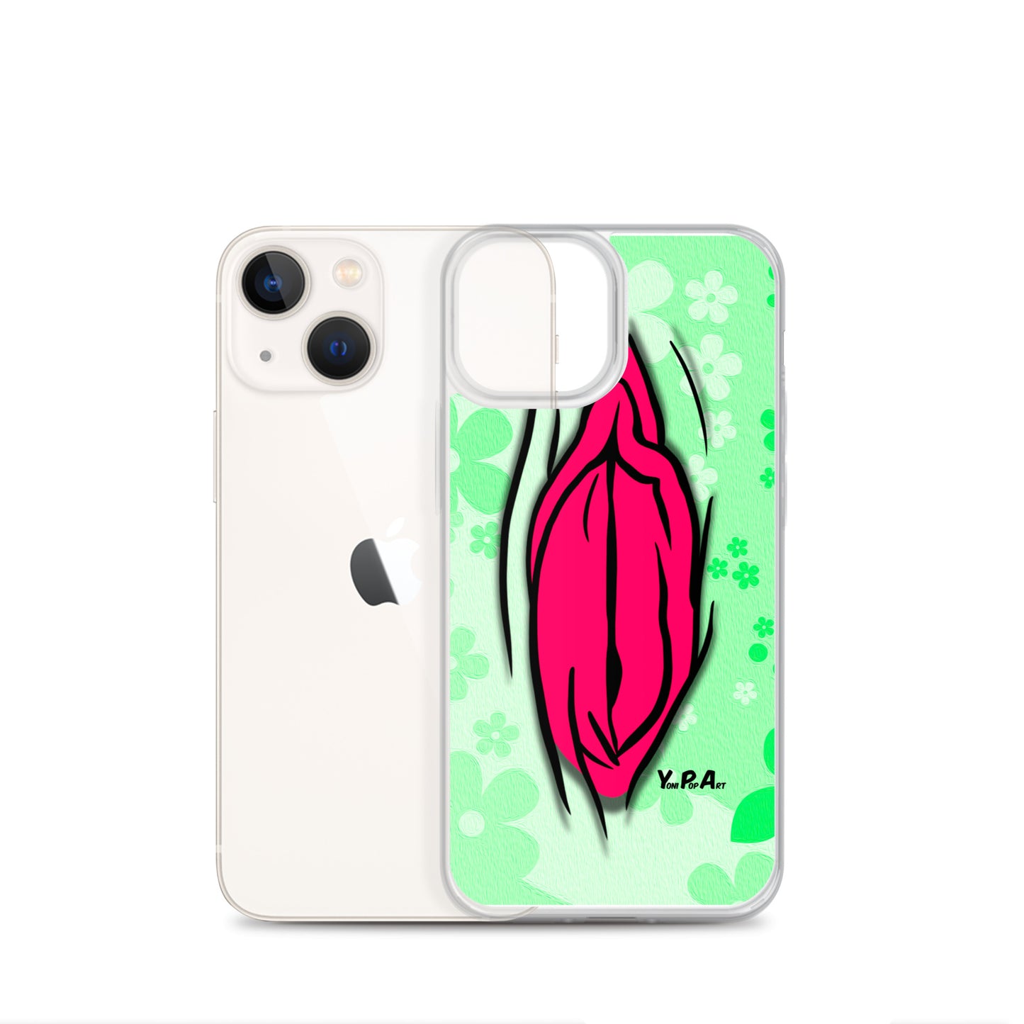 iPhone-Hülle "YoniPopArt #4 on light green Flowers"
