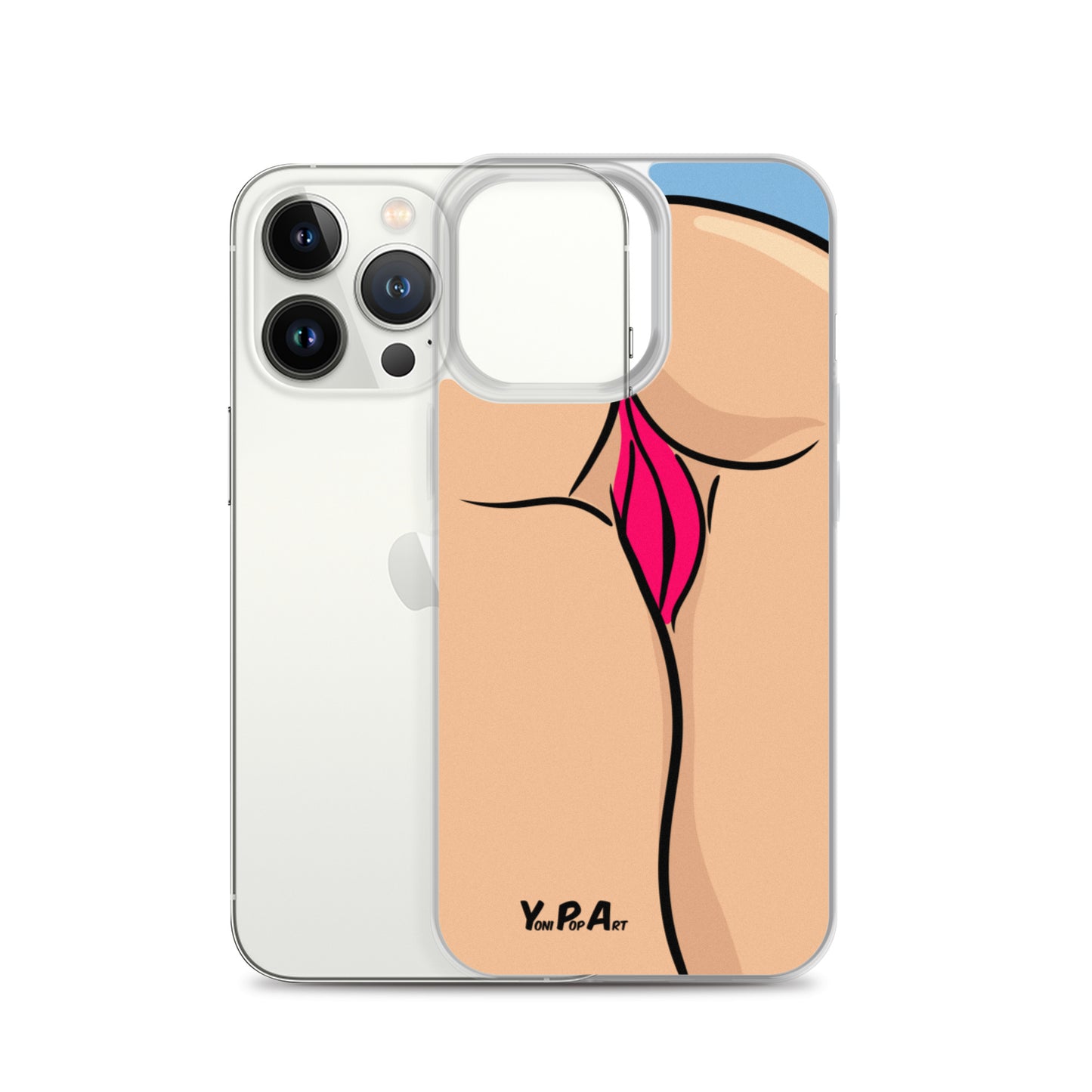 iPhone-Hülle YoniPopArt "Backside on blue"