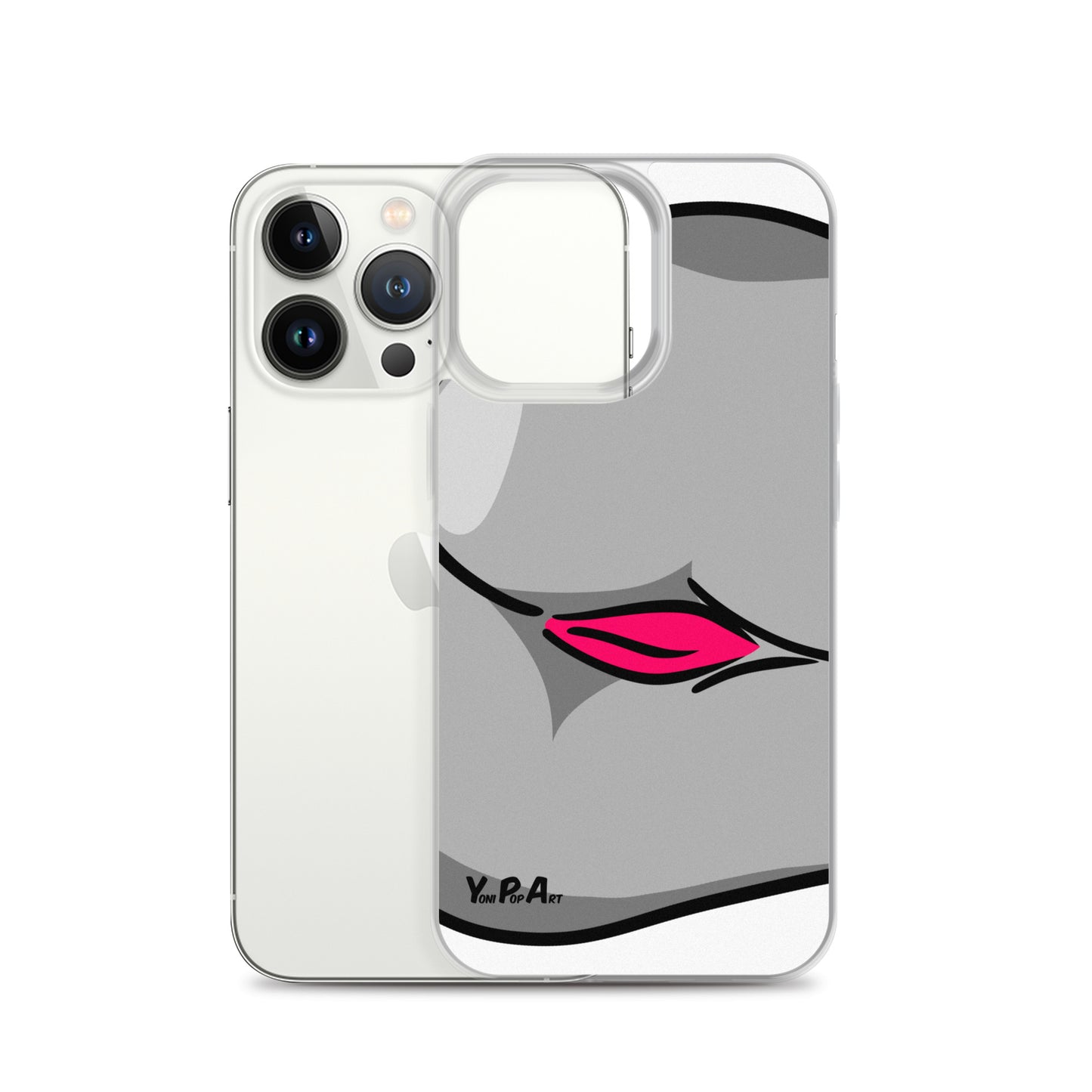 iPhone-Hülle YoniPopArt "Backside #3 in schwarz-weiss-pink"