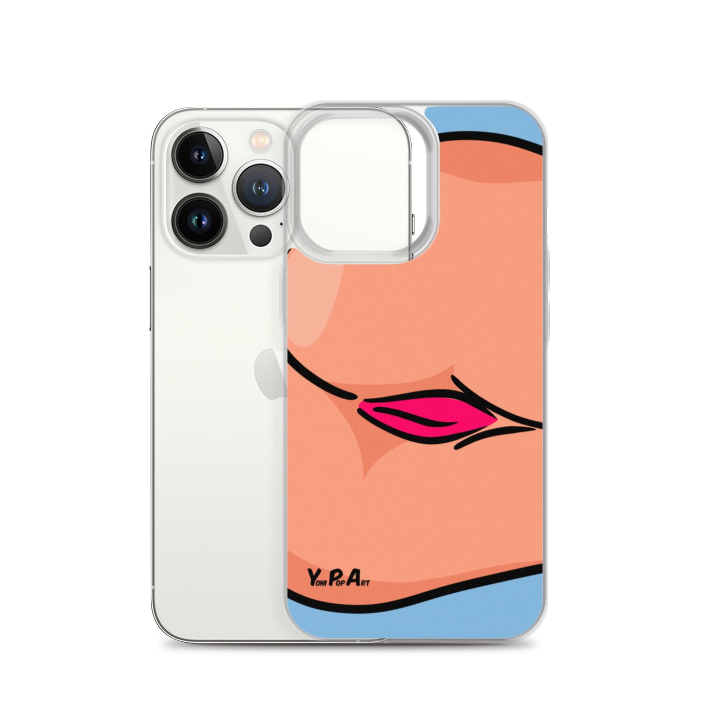 iPhone-Hülle YoniPopArt "Backside #3 on blue"