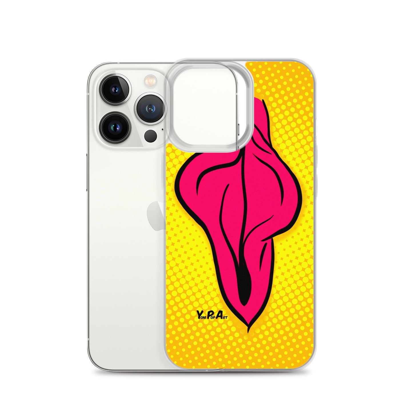 iPhone-Hülle YoniPopArt "pink flaps on yellow #2"