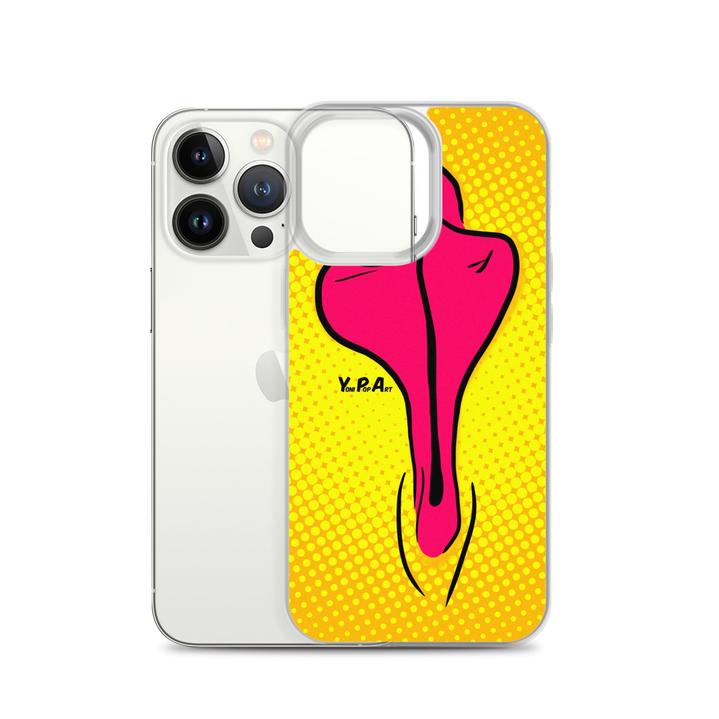 iPhone-Hülle YoniPopArt "pink flaps on yellow"