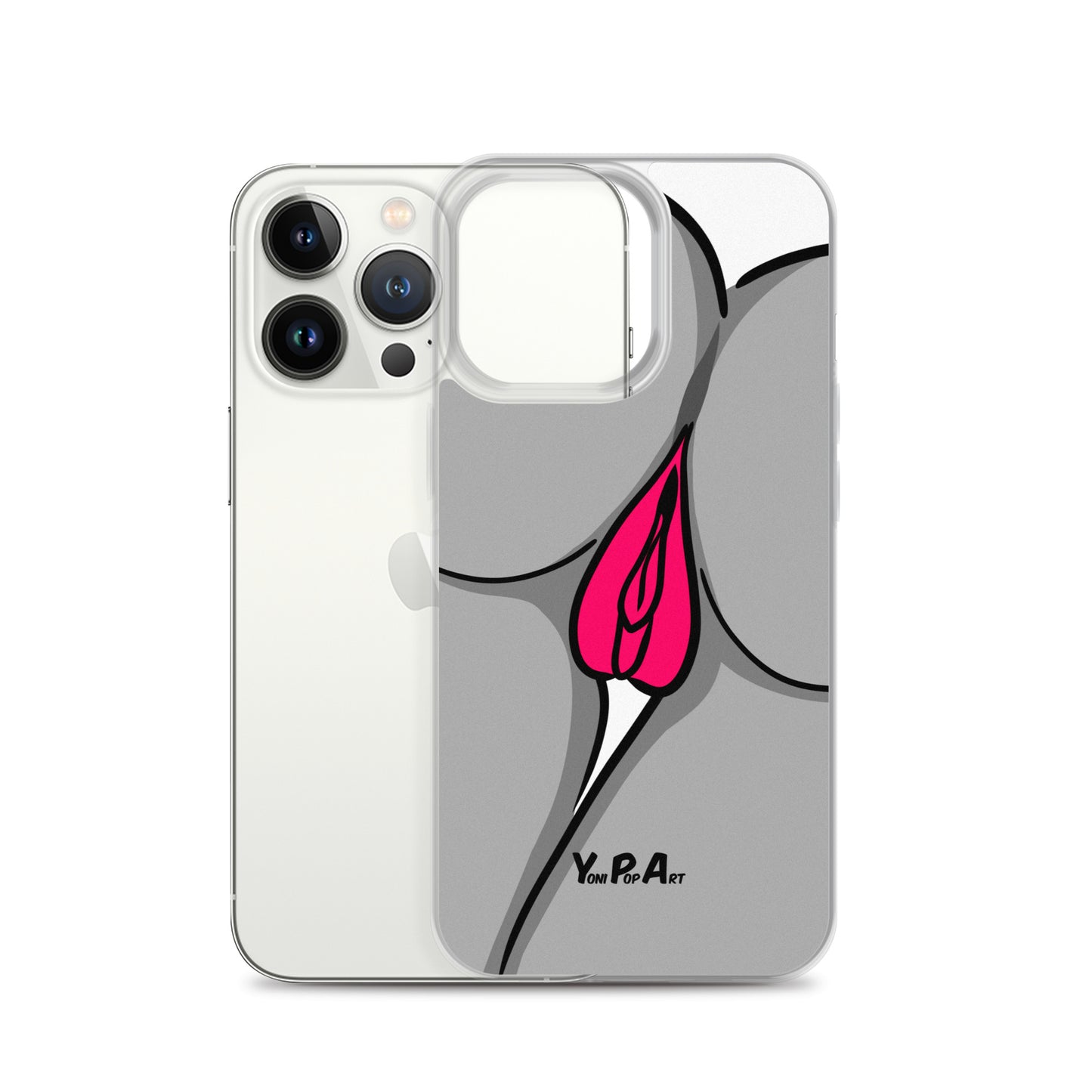 iPhone-Hülle YoniPopArt "Two Lips backside in schwarz-weiss-pink"