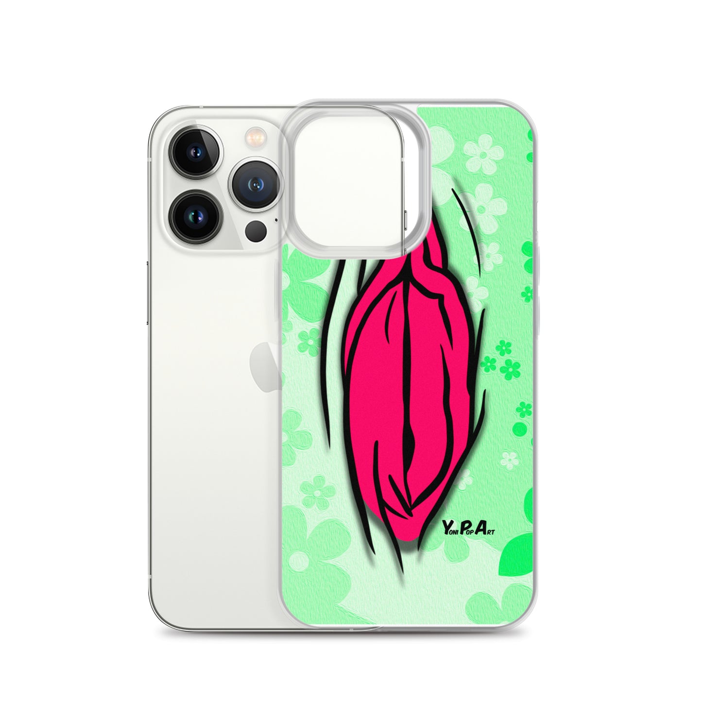 iPhone-Hülle "YoniPopArt #4 on light green Flowers"