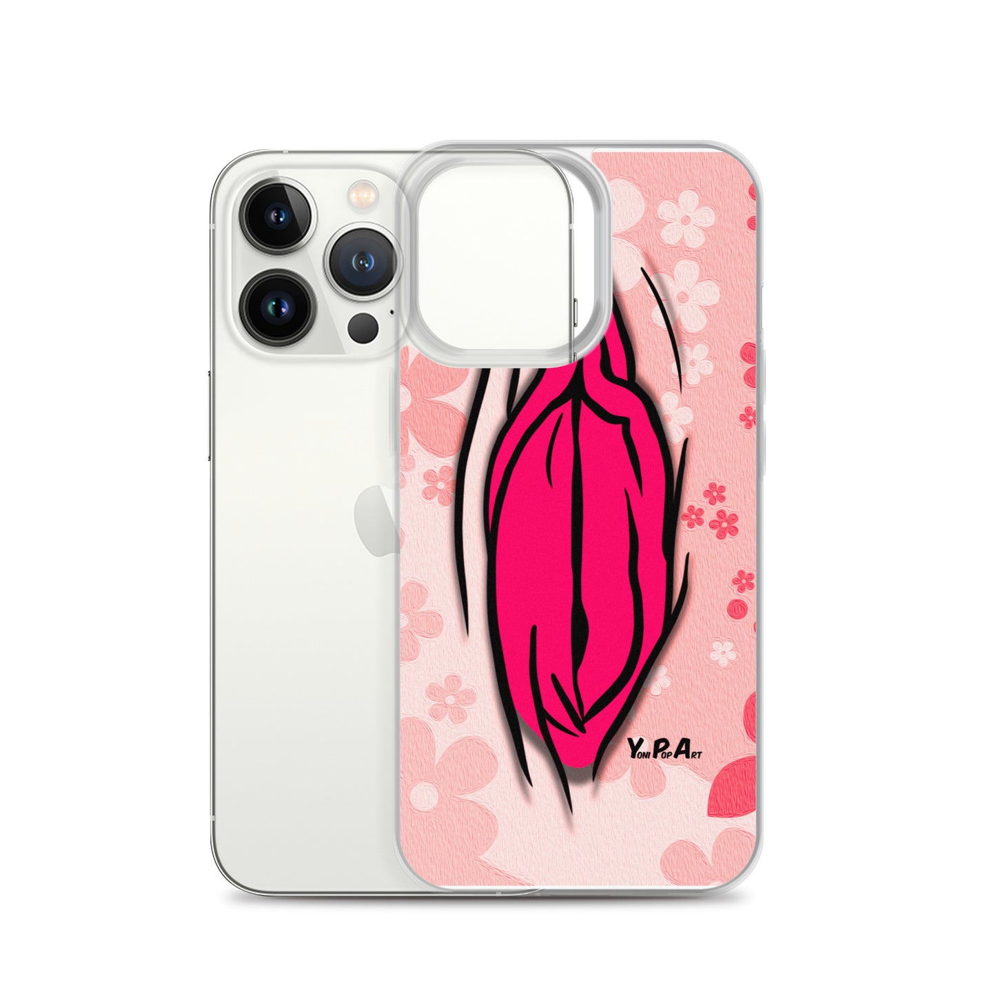 iPhone-Hülle "YoniPopArt #4 on light red Flowers"