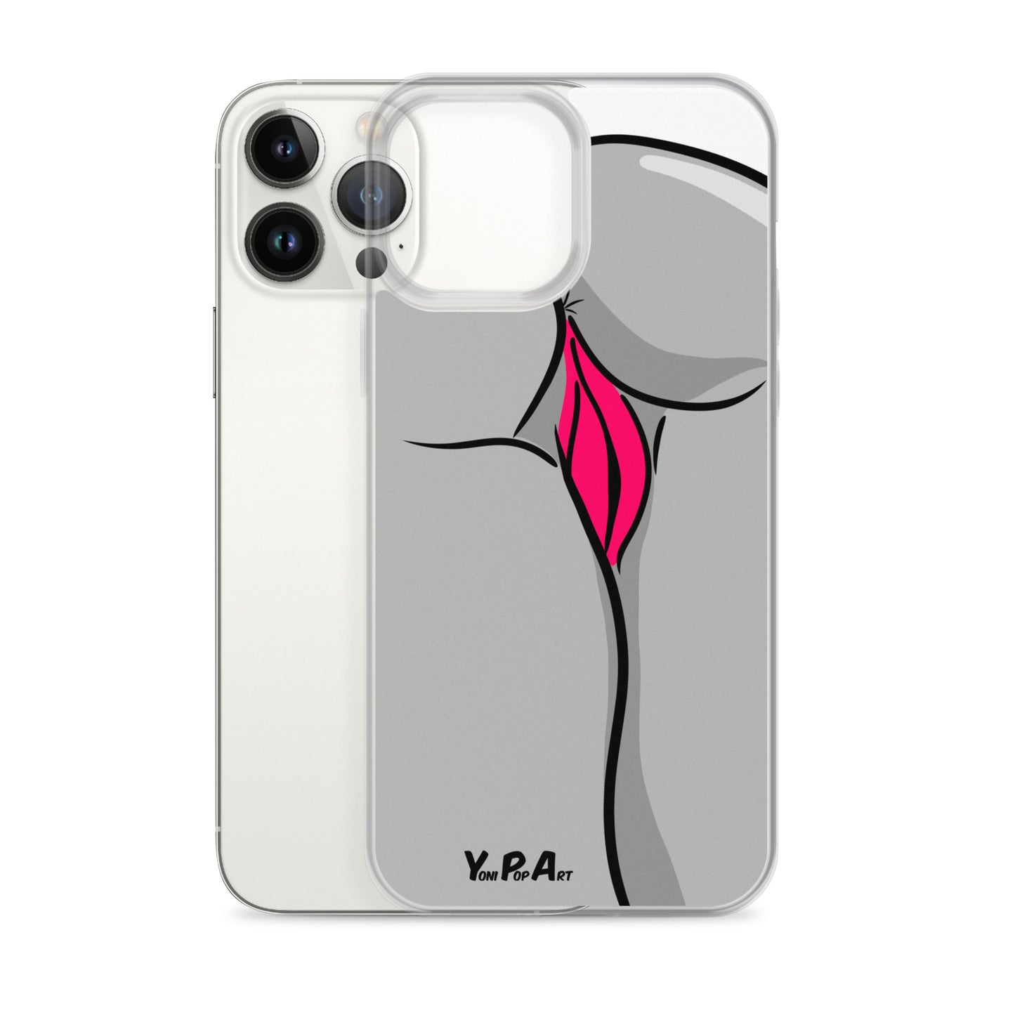 iPhone-Hülle YoniPopArt "Backside in schwarz-weiss-pink"