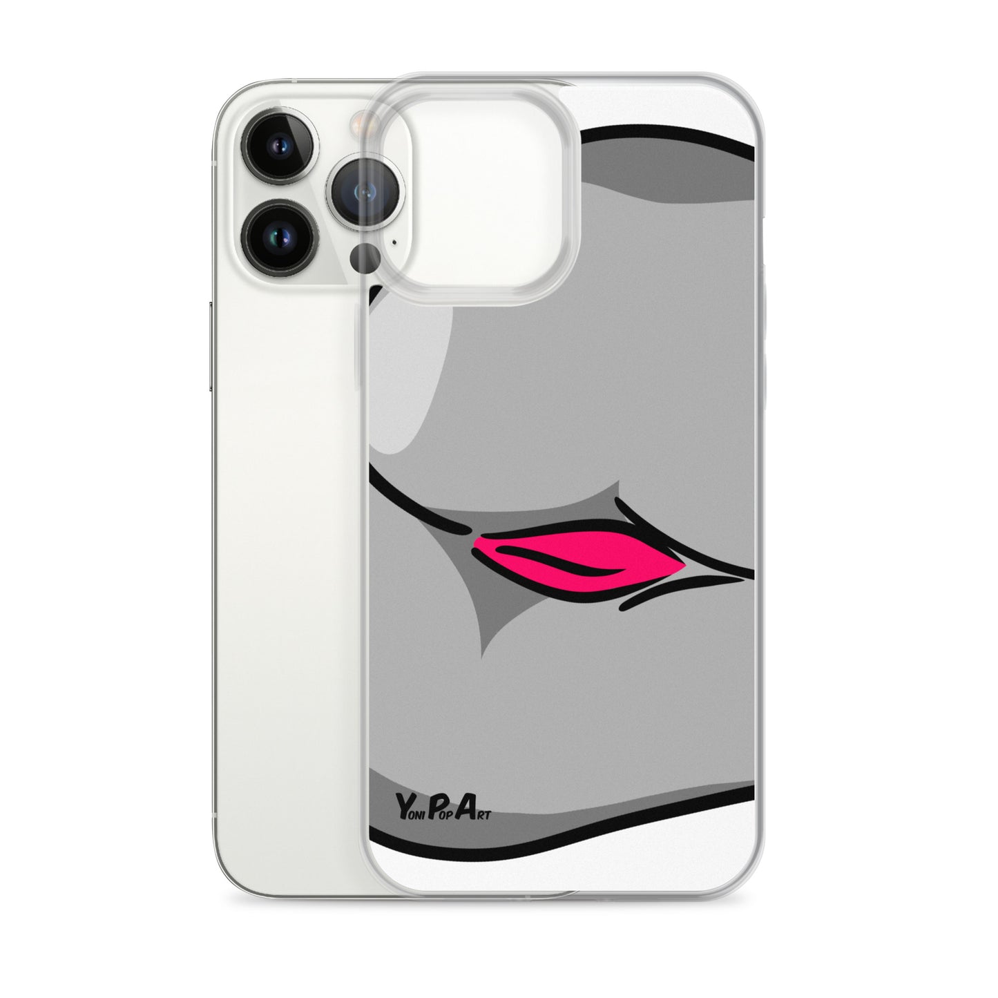 iPhone-Hülle YoniPopArt "Backside #3 in schwarz-weiss-pink"