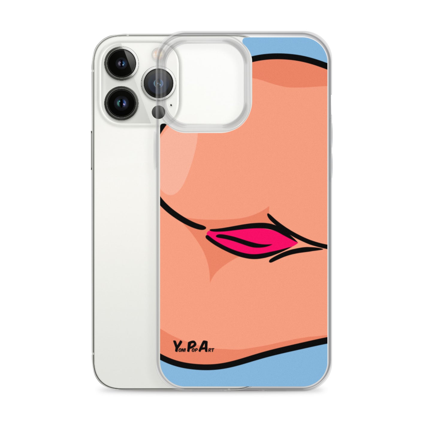 iPhone-Hülle YoniPopArt "Backside #3 on blue"