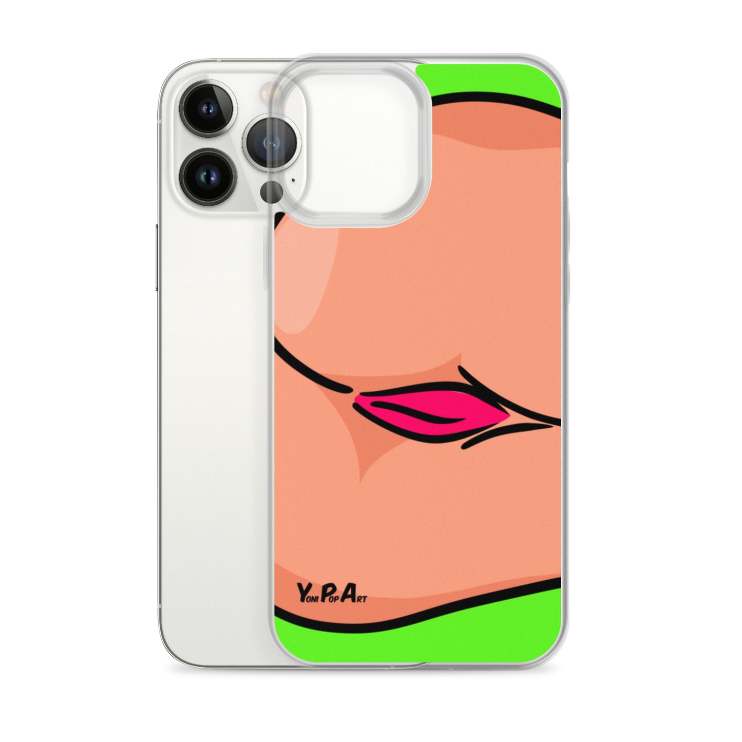 iPhone-Hülle YoniPopArt "Backside #3 on green"