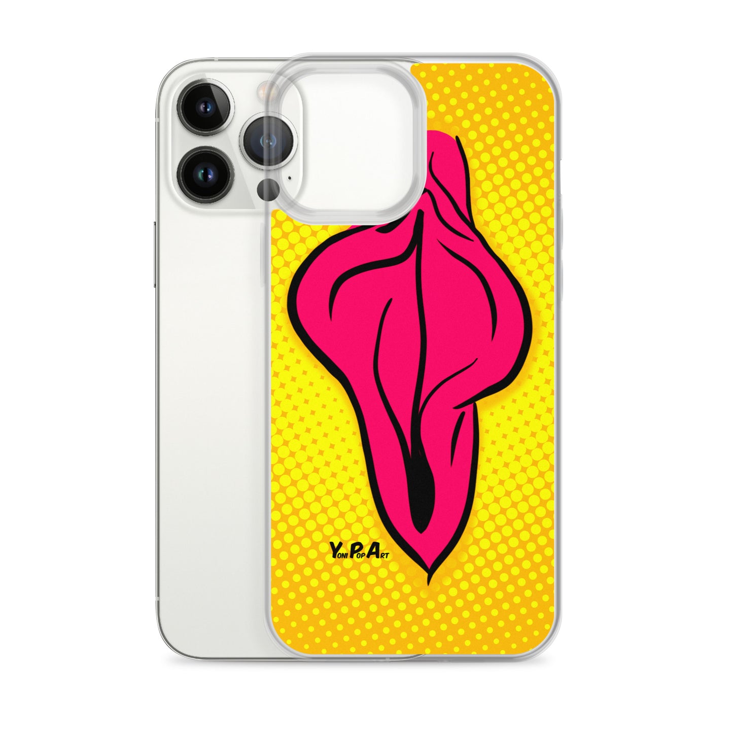 iPhone-Hülle YoniPopArt "pink flaps on yellow #2"