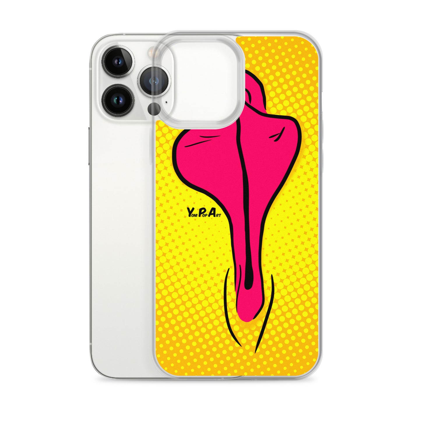 iPhone-Hülle YoniPopArt "pink flaps on yellow"