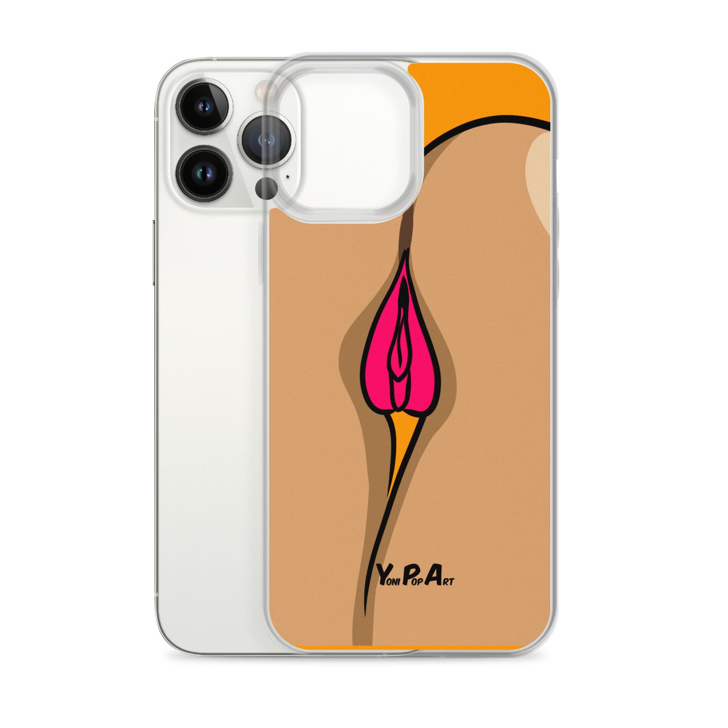 iPhone-Hülle YoniPopArt "Two Lips backside on Orange"