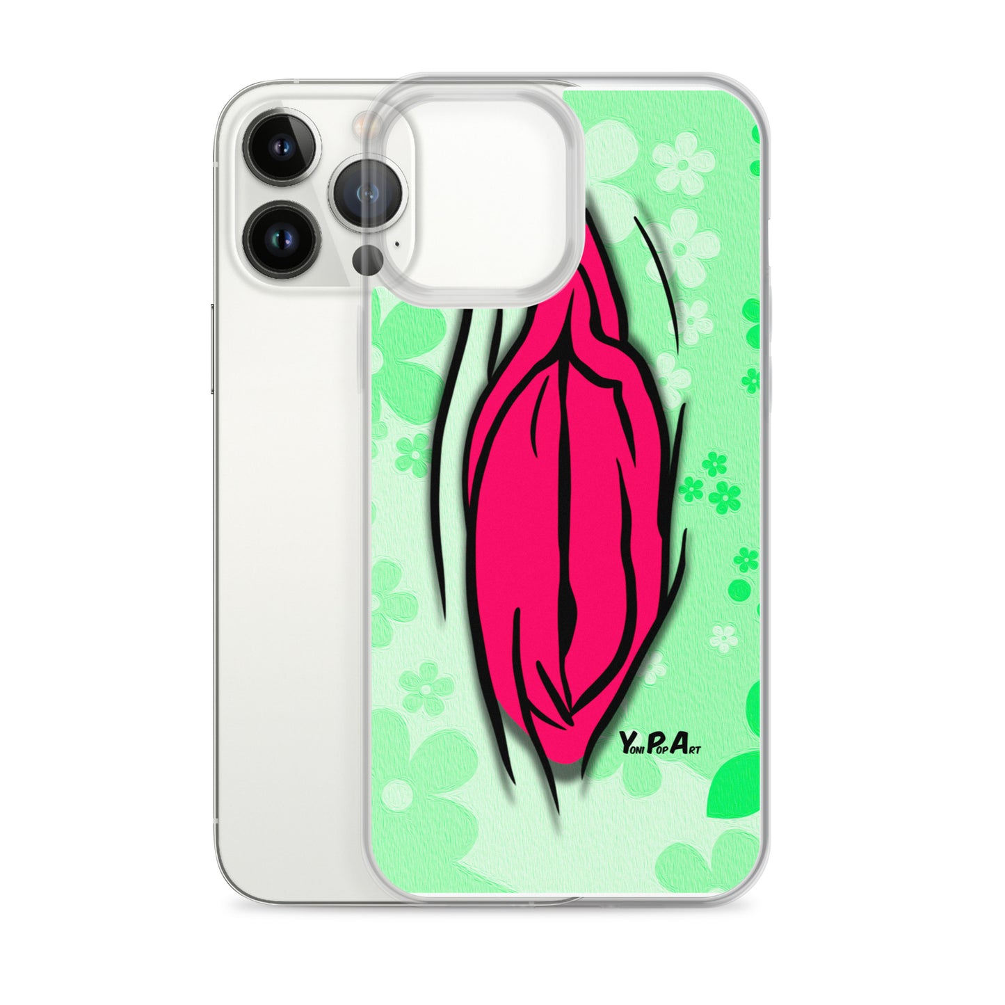 iPhone-Hülle "YoniPopArt #4 on light green Flowers"