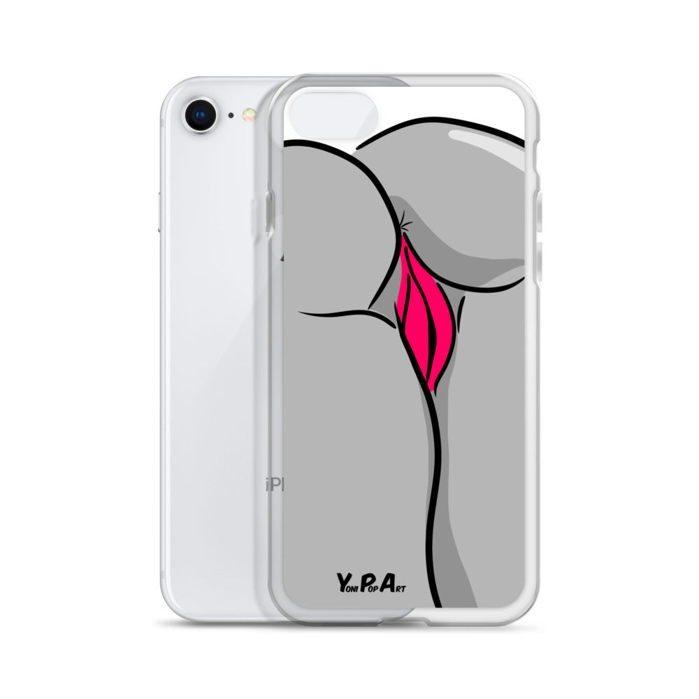 iPhone-Hülle YoniPopArt "Backside in schwarz-weiss-pink"