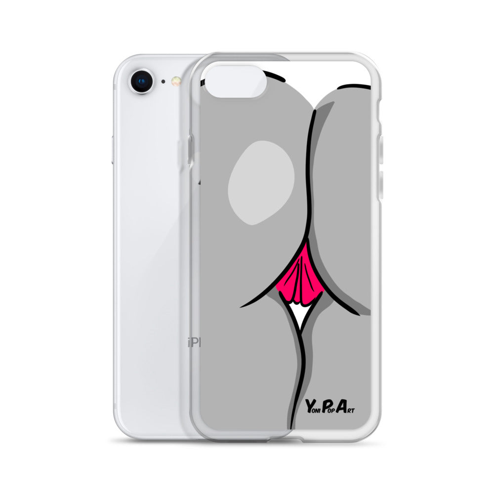 iPhone-Hülle YoniPopArt "Backside #1 in schwarz-weiss-pink"