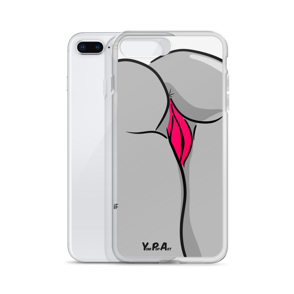 iPhone-Hülle YoniPopArt "Backside in schwarz-weiss-pink"