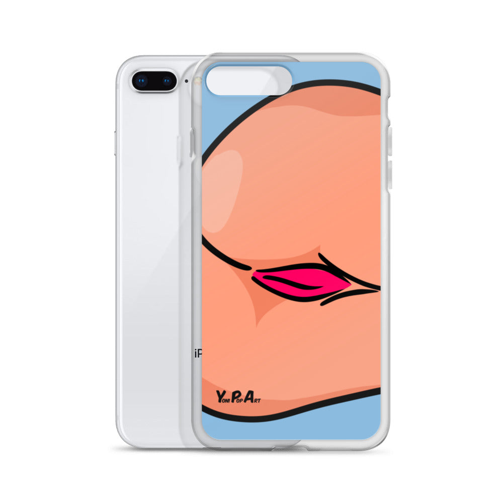iPhone-Hülle YoniPopArt "Backside #3 on blue"