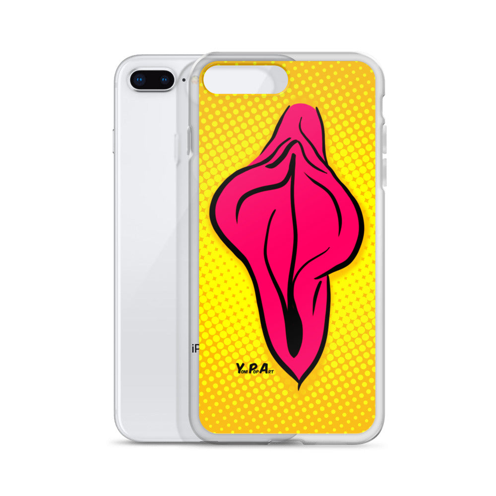 iPhone-Hülle YoniPopArt "pink flaps on yellow #2"