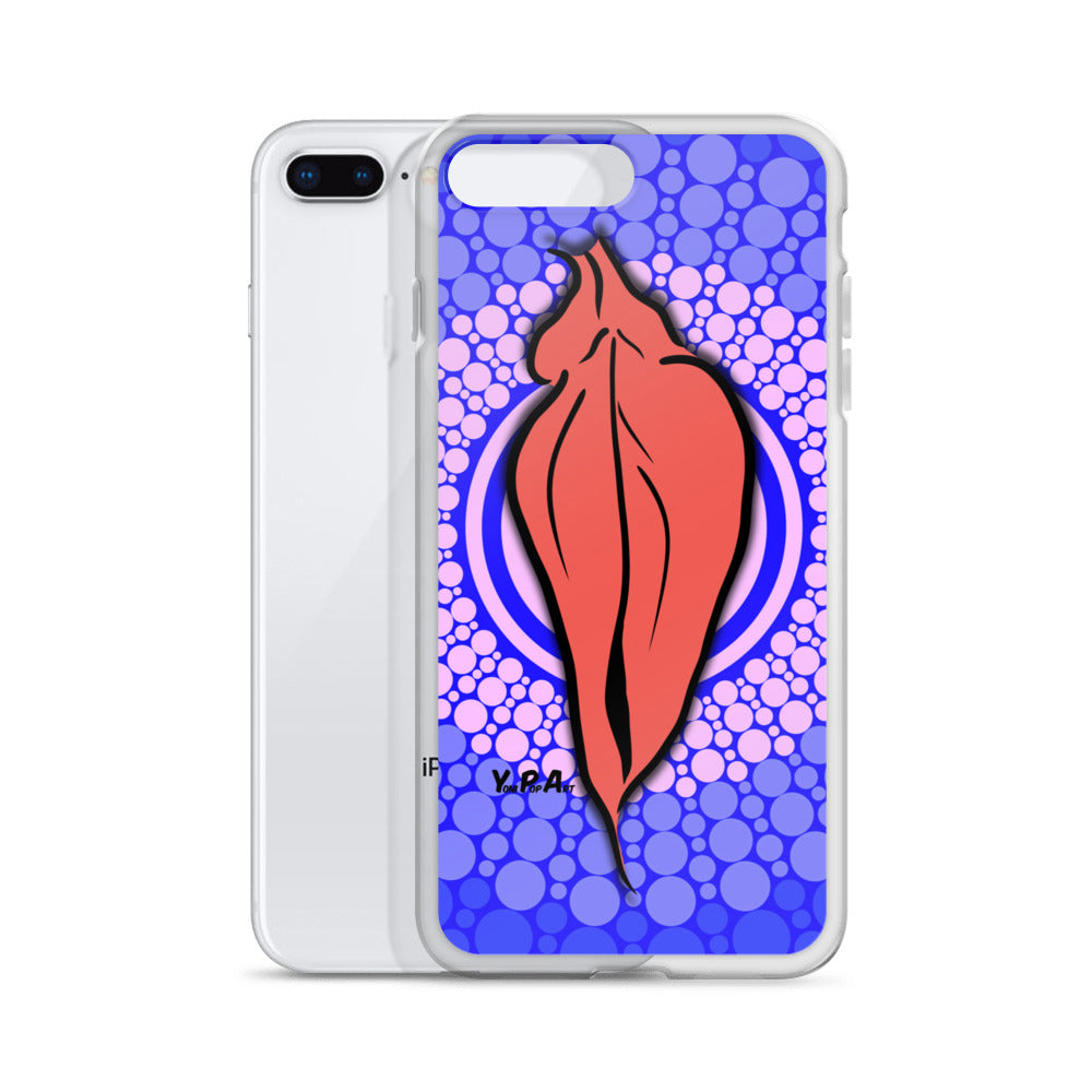 iPhone-Hülle YoniPopArt "pink flaps on blue points #3"