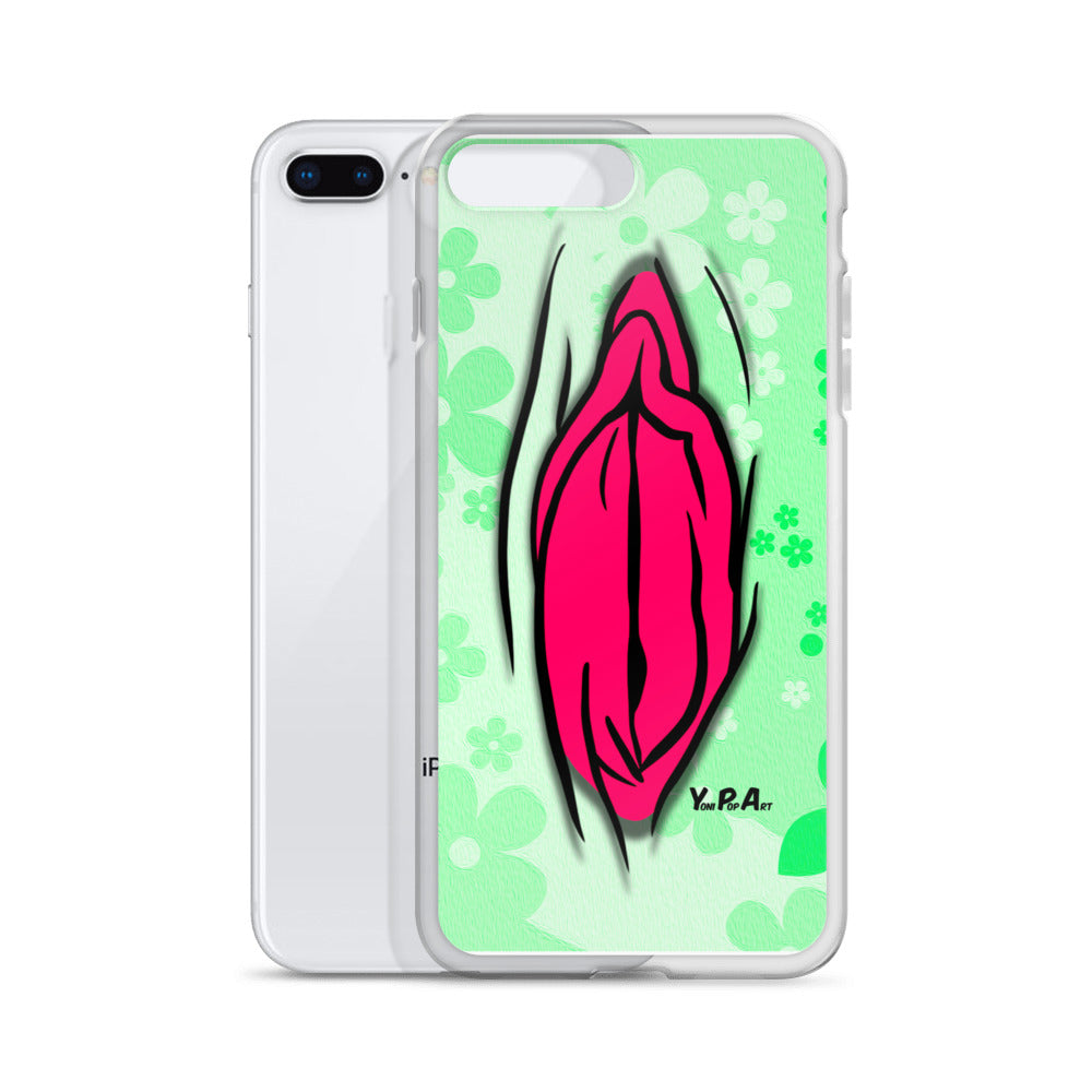 iPhone-Hülle "YoniPopArt #4 on light green Flowers"