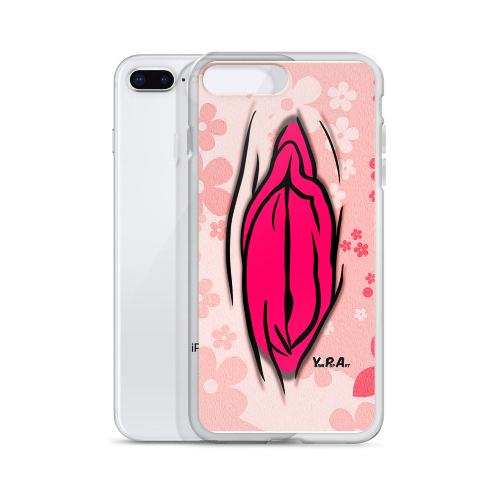 iPhone-Hülle "YoniPopArt #4 on light red Flowers"