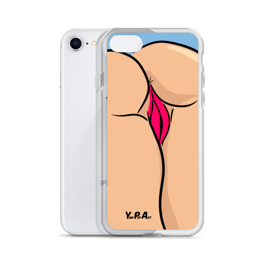 iPhone-Hülle YoniPopArt "Backside on blue"