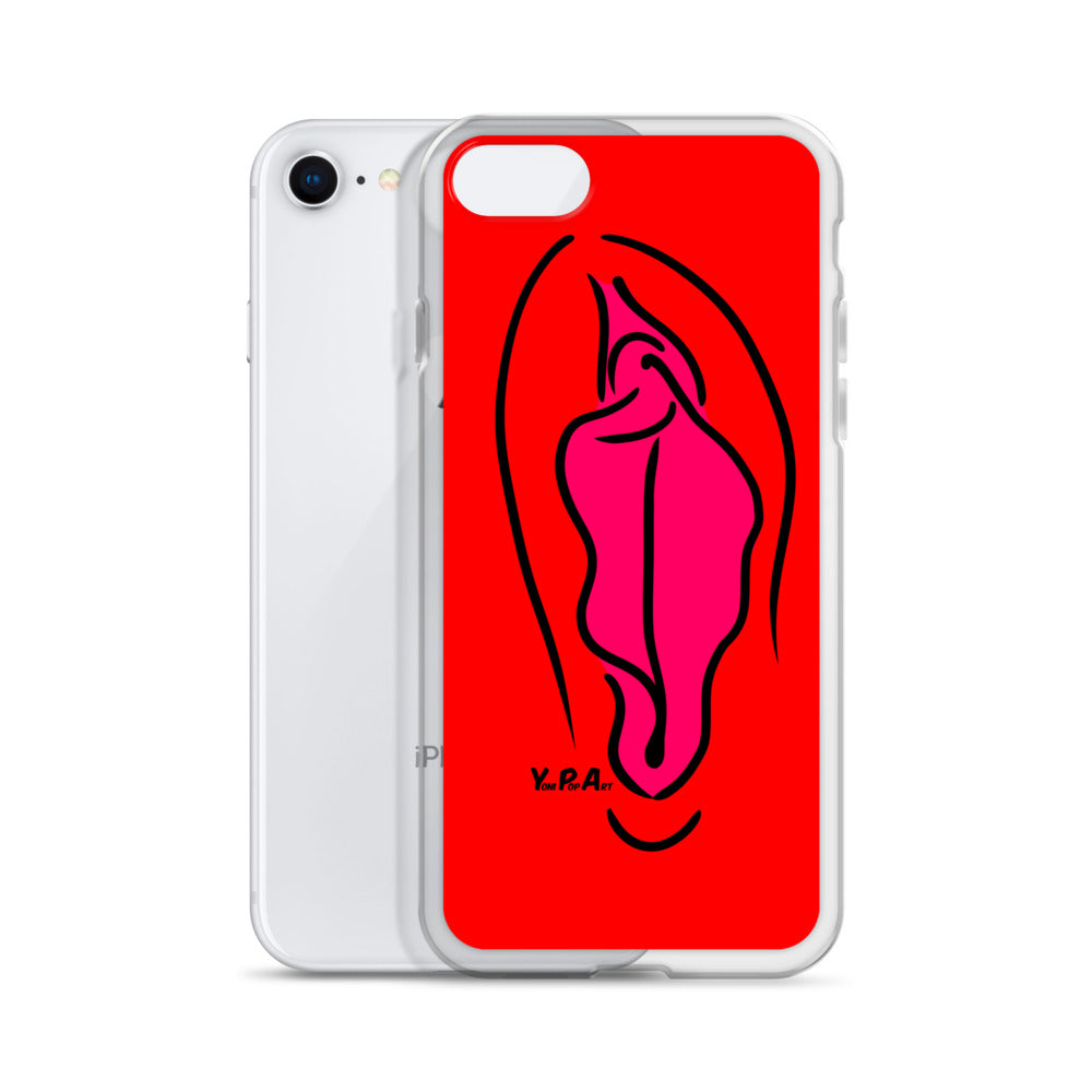 iPhone-Hülle YoniPopArt "Pink on Red"