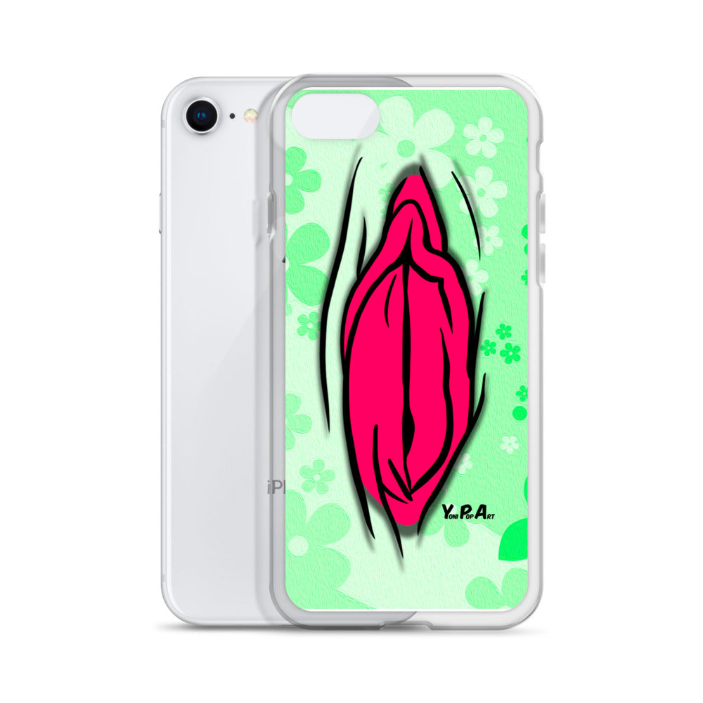 iPhone-Hülle "YoniPopArt #4 on light green Flowers"