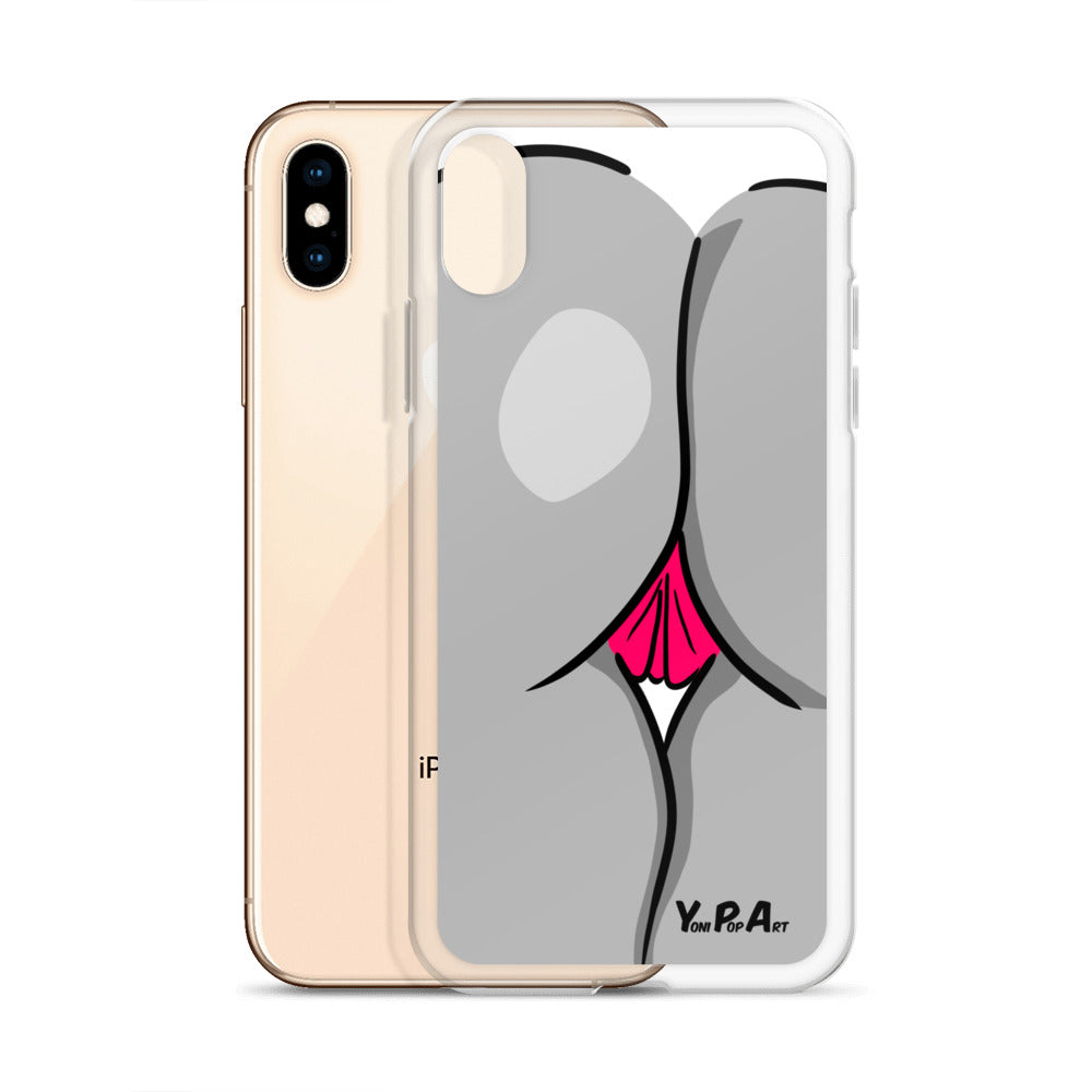 iPhone-Hülle YoniPopArt "Backside #1 in schwarz-weiss-pink"