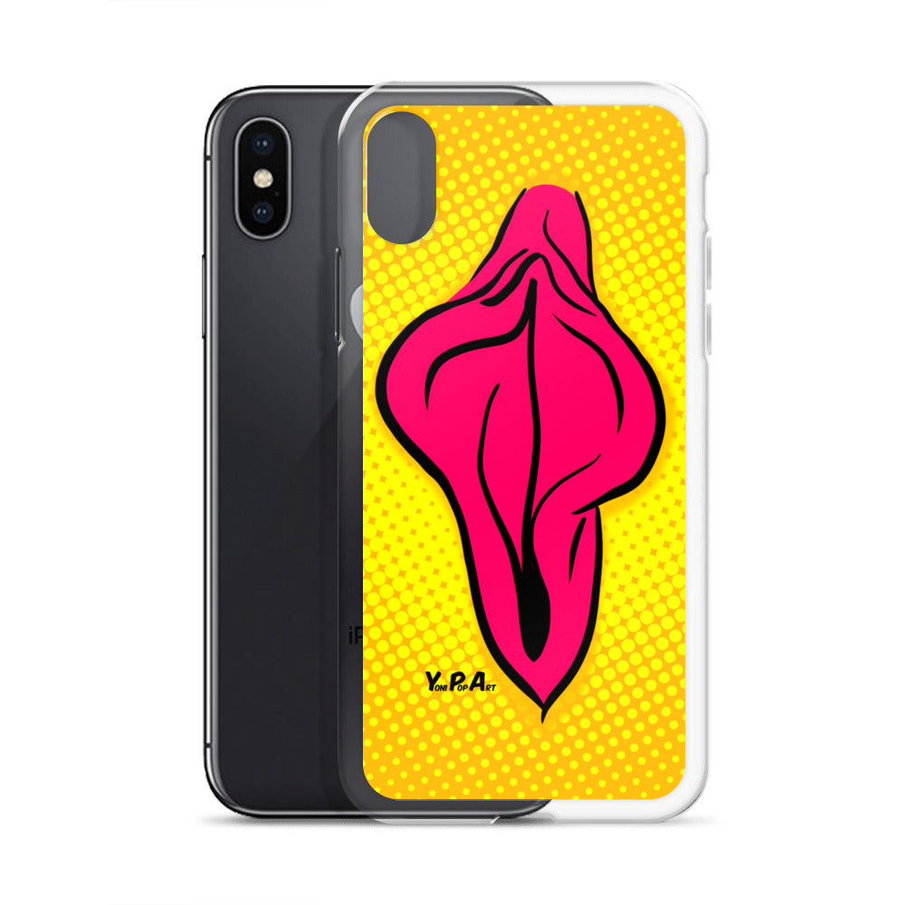 iPhone-Hülle YoniPopArt "pink flaps on yellow #2"
