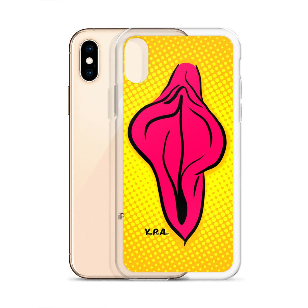 iPhone-Hülle YoniPopArt "pink flaps on yellow #2"