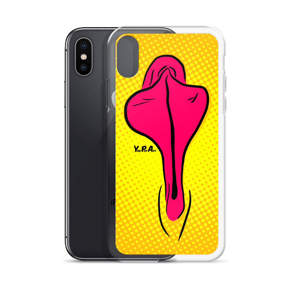 iPhone-Hülle YoniPopArt "pink flaps on yellow"