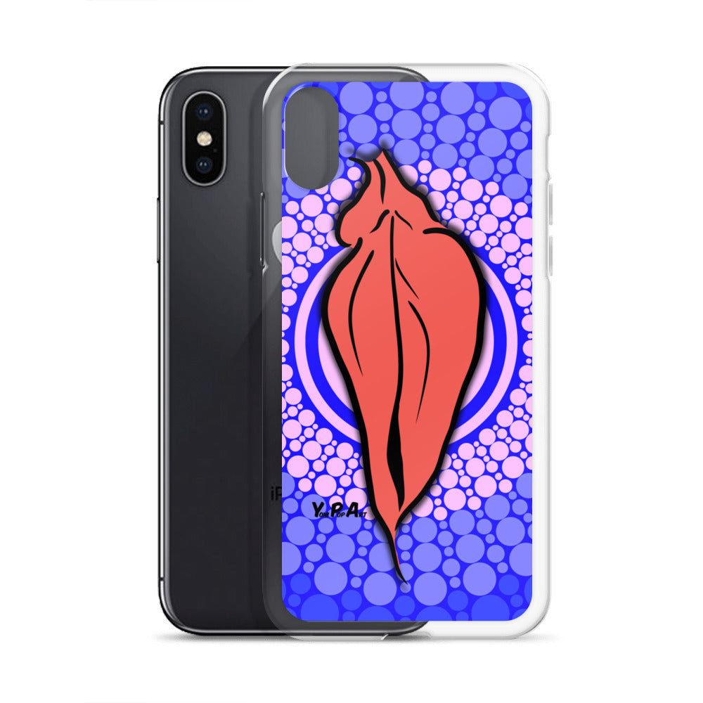 iPhone-Hülle YoniPopArt "pink flaps on blue points #3"