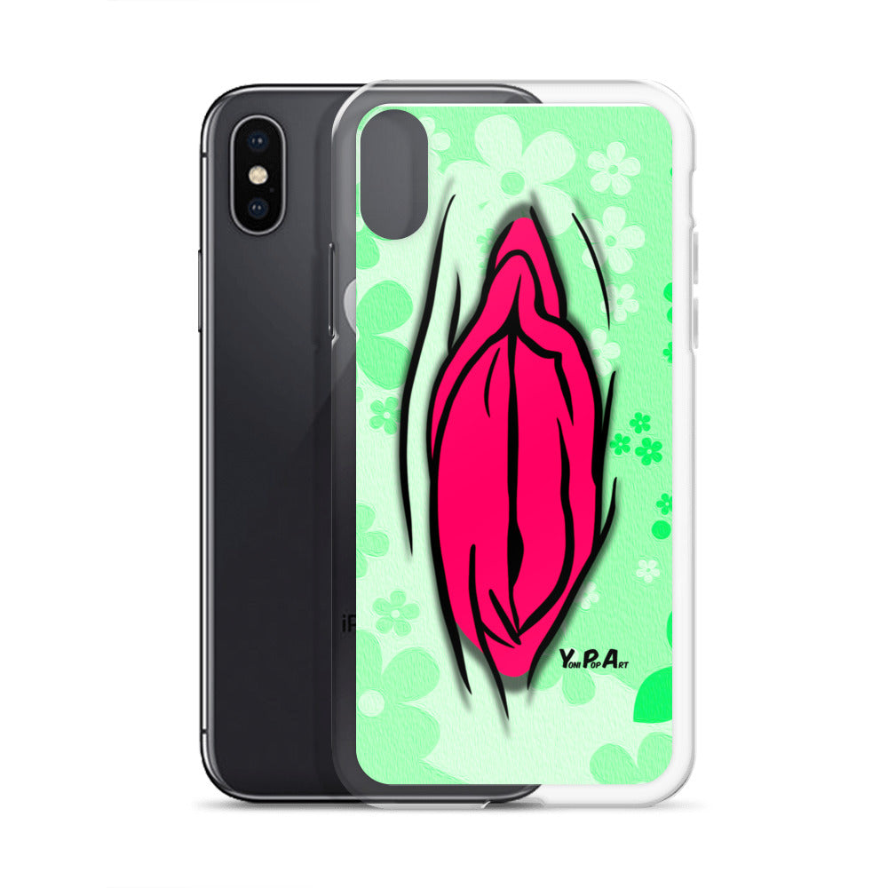 iPhone-Hülle "YoniPopArt #4 on light green Flowers"