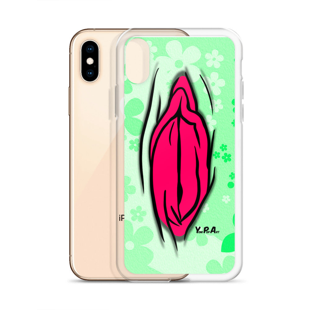iPhone-Hülle "YoniPopArt #4 on light green Flowers"