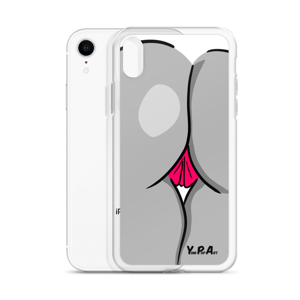 iPhone-Hülle YoniPopArt "Backside #1 in schwarz-weiss-pink"