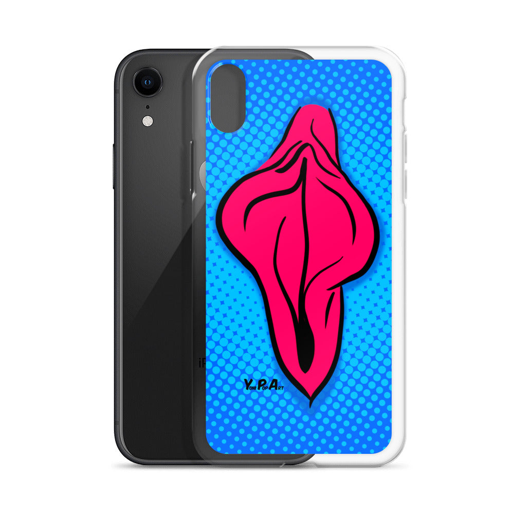 iPhone-Hülle YoniPopArt "pink flaps on blue points #2"