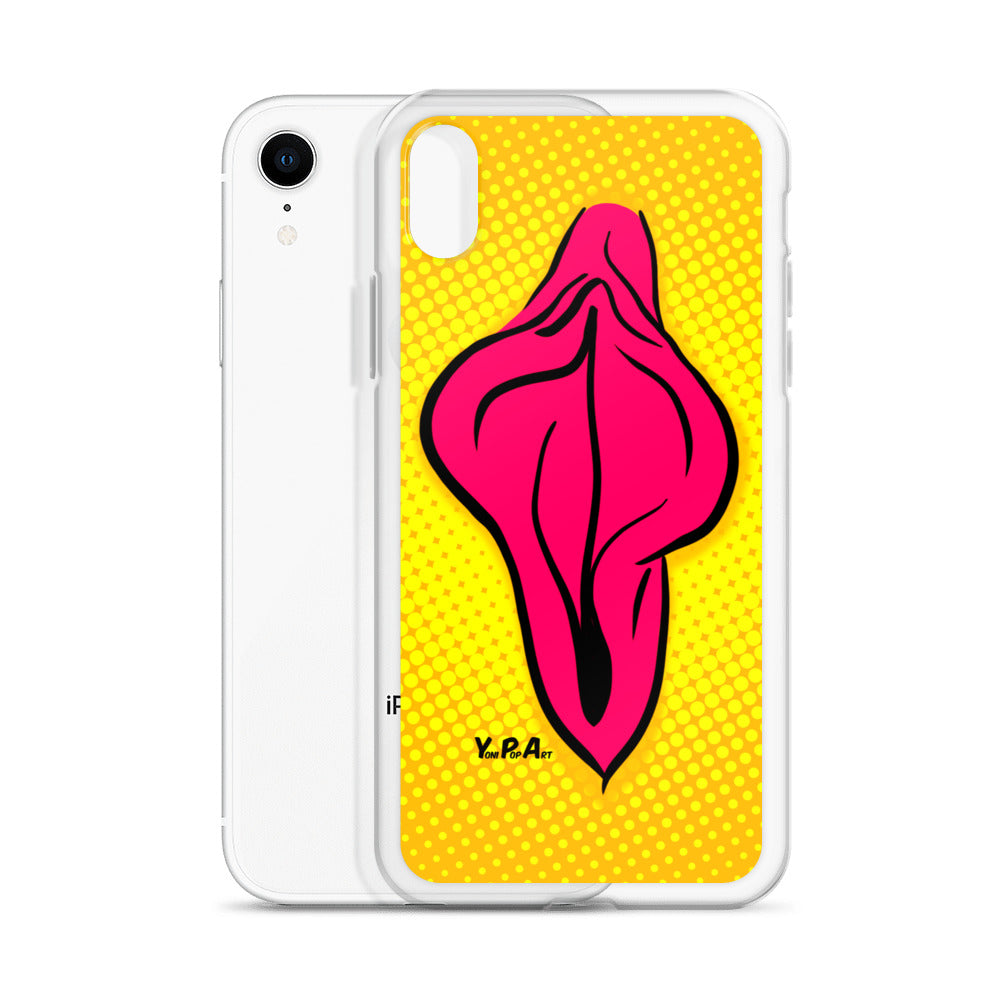 iPhone-Hülle YoniPopArt "pink flaps on yellow #2"