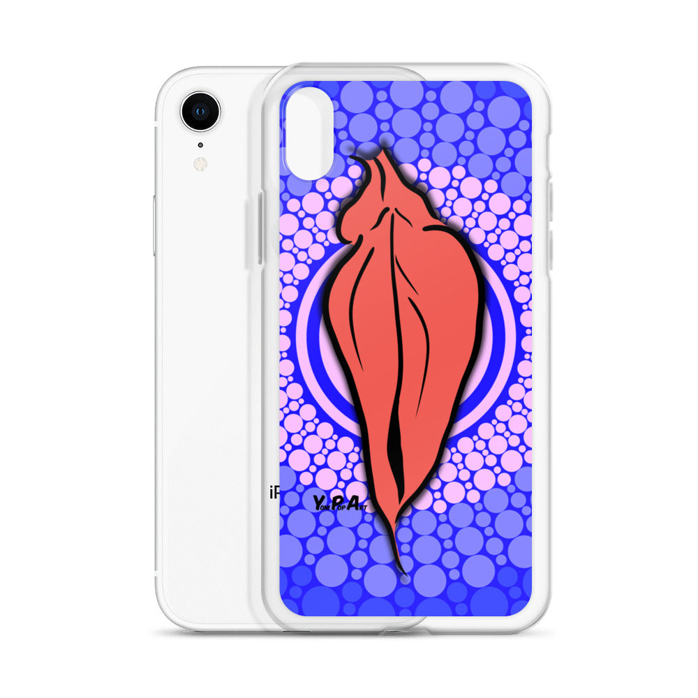 iPhone-Hülle YoniPopArt "pink flaps on blue points #3"