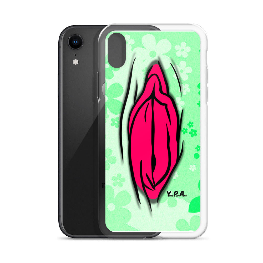 iPhone-Hülle "YoniPopArt #4 on light green Flowers"