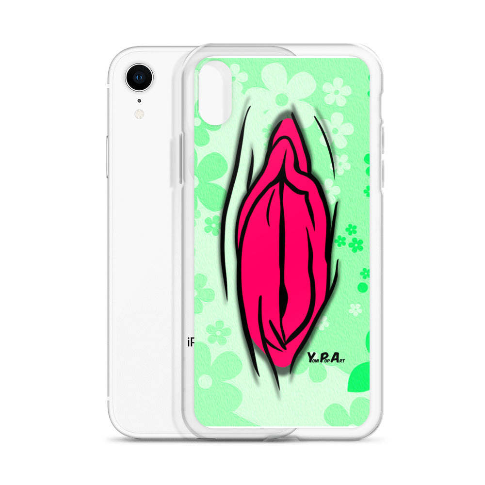 iPhone-Hülle "YoniPopArt #4 on light green Flowers"