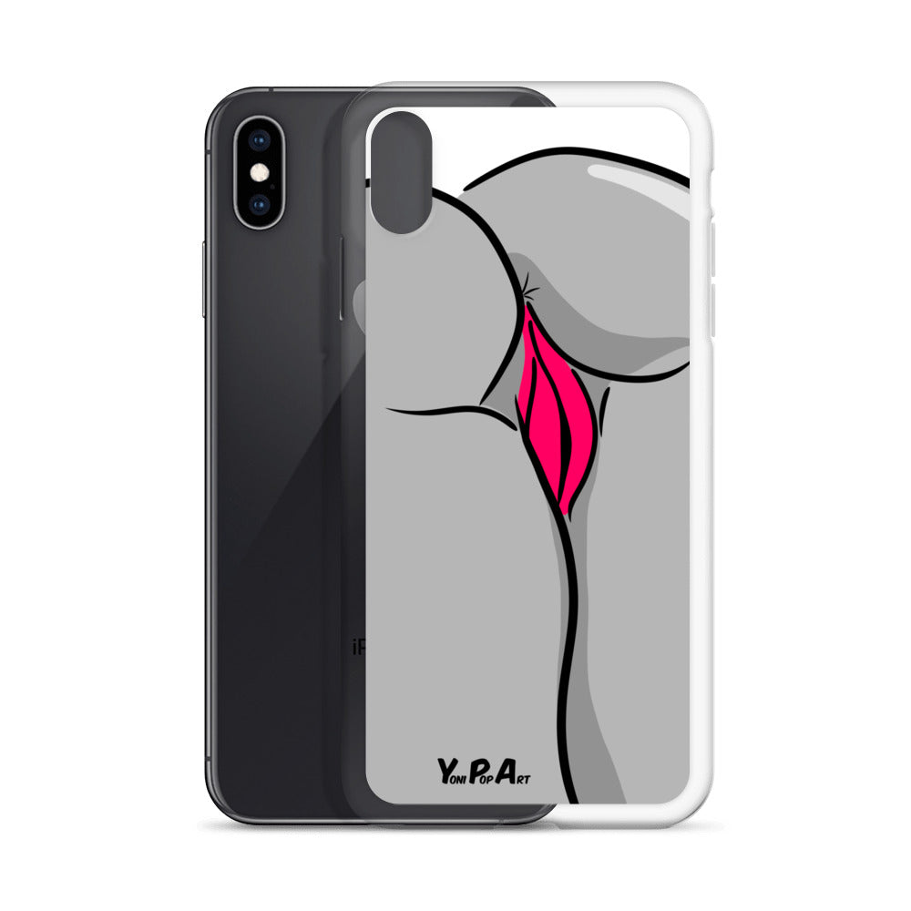 iPhone-Hülle YoniPopArt "Backside in schwarz-weiss-pink"