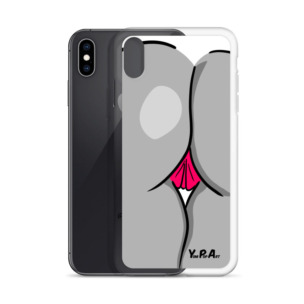 iPhone-Hülle YoniPopArt "Backside #1 in schwarz-weiss-pink"
